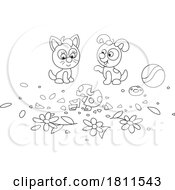 Poster, Art Print Of Licensed Clipart Cartoon Puppy Dog And Kitten Breaking Things