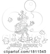 05/02/2024 - Licensed Clipart Cartoon Robot With Hello SchoolText