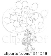 Poster, Art Print Of Licensed Clipart Cartoon Robot With Balloons