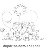 05/02/2024 - Licensed Clipart Cartoon Kids With A Balloon