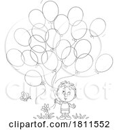 Licensed Clipart Cartoon Boy with Balloons by Alex Bannykh #COLLC1811552-0056