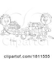 Licensed Clipart Cartoon Kindergartener Students Playing by Alex Bannykh #COLLC1811555-0056