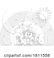 Poster, Art Print Of Licensed Clipart Cartoon Girl In The Rain