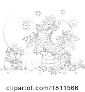 Poster, Art Print Of Licensed Clipart Cartoon Princess And Dragon