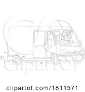 Poster, Art Print Of Licensed Clipart Cartoon Man Driving A Van
