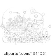 Licensed Clipart Cartoon Toy Train With Letter Blocks