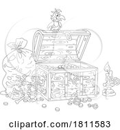 05/03/2024 - Licensed Clipart Cartoon Crow On A Treasure Chest