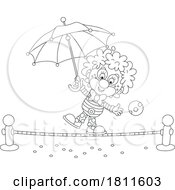 Licensed Clipart Cartoon Clown Walking A Tight Rope