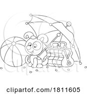 Licensed Clipart Cartoon Dog on a Beach by Alex Bannykh #COLLC1811605-0056