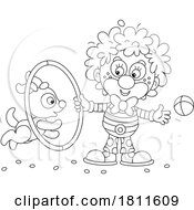 Licensed Clipart Cartoon Clown and Dog Doing Tricks by Alex Bannykh #COLLC1811609-0056