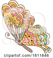 Cartoon Kaleidoscope Boho Hippie Styled Butterfly by Vector Tradition SM #COLLC1811646-0169