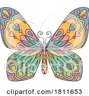 05/03/2024 - Cartoon Kaleidoscope Boho Hippie Styled Butterfly