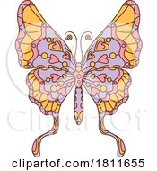 Cartoon Kaleidoscope Boho Hippie Styled Butterfly