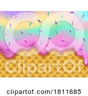 Poster, Art Print Of Waffle Cone And Colorful Ice Cream Sprinkles