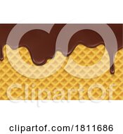 Poster, Art Print Of Waffle Cone And Chocolate Background