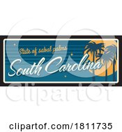 Poster, Art Print Of Travel Plate Design For South Carolina