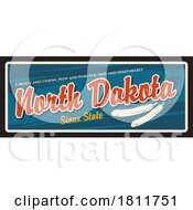 Poster, Art Print Of Travel Plate Design For North Dakota