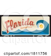 Poster, Art Print Of Travel Plate Design For Florida