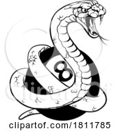 Poster, Art Print Of Snake Pool 8 Ball Billiards Mascot Cartoon