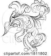 05/10/2024 - Filigree Crest Etching Coat Of Arms Illustration