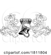 Knight Helmet Crown Filigree Coat Of Arms Crest by AtStockIllustration