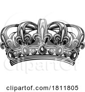 05/10/2024 - Crown Heraldic Vintage Woodcut Crest Illustration