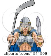 Viking Warrior Woman Ice Hockey Sports Team Mascot