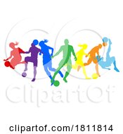 Poster, Art Print Of Soccer Football Players People Silhouettes Concept