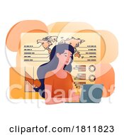 Poster, Art Print Of Woman Working Laptop Business Report Illustration