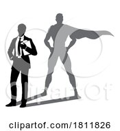 05/12/2024 - Superhero Business Man With Super Hero Shadow