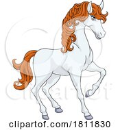 Horse Cartoon Cute Animal Character Illustration