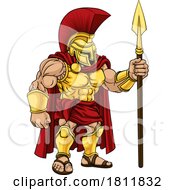 Spartan Warrior Roman Gladiator or Trojan Cartoon by AtStockIllustration #COLLC1811832-0021