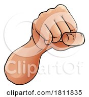 Poster, Art Print Of Fist Punching Front Hand Knuckles Cartoon
