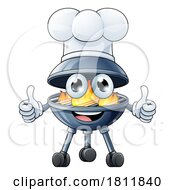 Barbecue Chef Cartoon Mascot Charcoal BBQ Person by AtStockIllustration #COLLC1811840-0021
