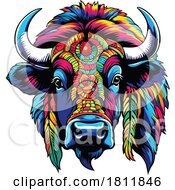 Poster, Art Print Of Colorful Native American Styled Bison