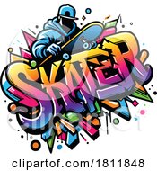 Poster, Art Print Of Colorful Graffiti Skater And Word
