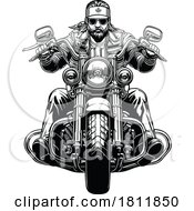 Poster, Art Print Of Canadian Biker On A Motorcycle