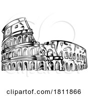 Rome Coliseum Hand Drawn by Domenico Condello
