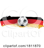 Poster, Art Print Of Paint Brush Stroke German Flag With A Soccer Ball