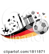 Poster, Art Print Of Germany Flag With Soccer Ball And Symbols