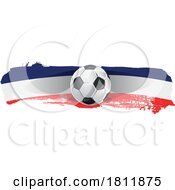 Paint Brush Stroke French Flag With A Soccer Ball