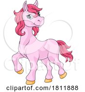 Horse Cartoon Cute Animal Character Illustration