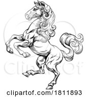 Poster, Art Print Of Horse Crest Rampant Coat Of Arms Heraldic Heraldry
