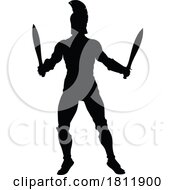 Spartan Silhouette Gladiator Trojan Greek Warrior by AtStockIllustration #COLLC1811900-0021