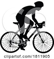 Bike and Bicyclist Silhouette by AtStockIllustration #COLLC1811905-0021