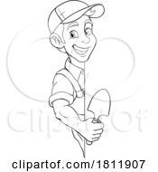 Gardener Cartoon Garden Tool Man Farmer Mascot by AtStockIllustration #COLLC1811907-0021