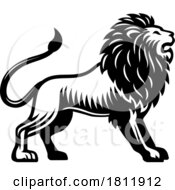 Poster, Art Print Of Lion Animal Woodcut Vintage Style Icon Mascot