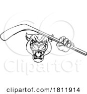 Panther Ice Hockey Player Animal Sports Mascot by AtStockIllustration