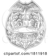 Poster, Art Print Of Police Badge Shield Star Sheriff Cop Crest Symbol