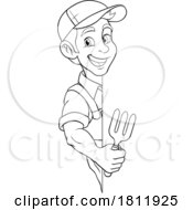 05/22/2024 - Gardener Cartoon Garden Tool Man Farmer Mascot